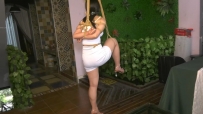 胜景 绳缚中原女M单腿独立缚