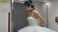 【金宝工作室】新模特狄狄婚纱五花口球，被绑的新娘