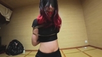 【渎竺绳艺】短袖短裤后手缚，红口球口水直流特写
